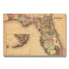 Florida Map from 1882 DaydreamHQ Grand Wood Wall Art 36x24