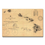 Hawaii Map from 1896 DaydreamHQ Grand Wood Wall Art 36x24