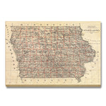 Iowa Map from 1878 DaydreamHQ Grand Wood Wall Art 24x18