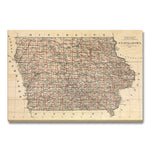 Iowa Map from 1878 DaydreamHQ Grand Wood Wall Art 48x32