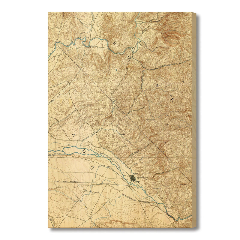 Boise, Idaho Map from 1892 DaydreamHQ Grand Wood Wall Art 18x24