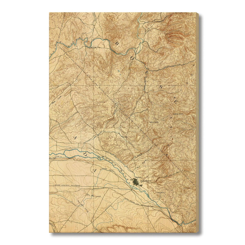 Boise, Idaho Map from 1892 DaydreamHQ Grand Wood Wall Art 32x48