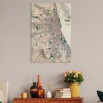 Chicago, Illinois Map from 1910 DaydreamHQ Grand Wood Wall Art 24x36