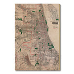 Chicago, Illinois Map from 1910 DaydreamHQ Grand Wood Wall Art 32x48