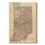 Indiana Map from 1878 DaydreamHQ Grand Wood Wall Art 18x24