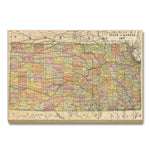 Kansas Map from 1897 DaydreamHQ Grand Wood Wall Art 24x18