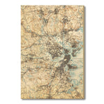 Boston, Massachusetts Map from 1893 DaydreamHQ Grand Wood Wall Art 32x48