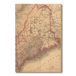Maine Map from 1879 DaydreamHQ Grand Wood Wall Art 32x48