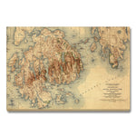 Acadia, Maine Map from 1931 DaydreamHQ Grand Wood Wall Art 36x24