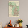 Michigan Map from 1878 DaydreamHQ Grand Wood Wall Art