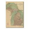 Michigan Map from 1878 DaydreamHQ Grand Wood Wall Art 32x48