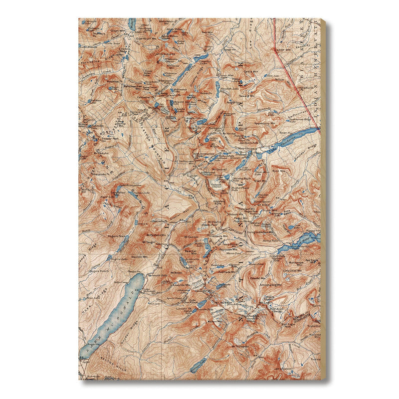 Glacier National Park, Montana Map from 1938 DaydreamHQ Grand Wood Wall Art 24x36