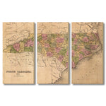 North Carolina Map from 1841 DaydreamHQ Grand Wood Wall Art 72x48 (3pc set)