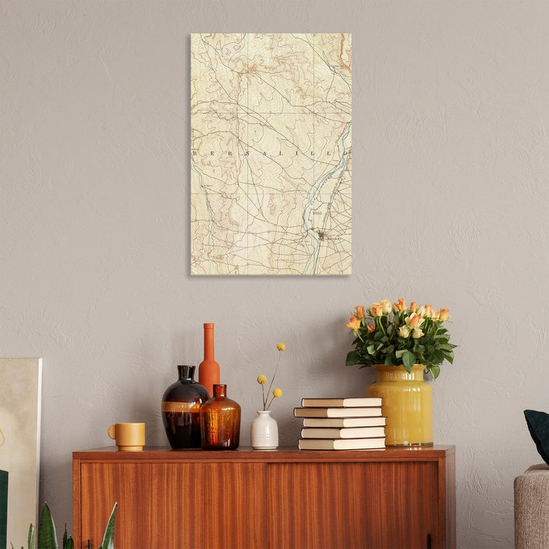 Albuquerque, New Mexico Map from 1893 DaydreamHQ Grand Wood Wall Art