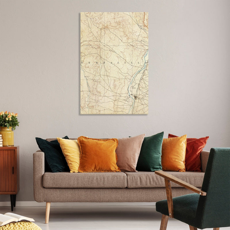 Albuquerque, New Mexico Map from 1893 DaydreamHQ Grand Wood Wall Art
