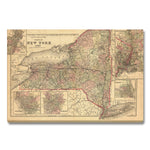 New York Map from 1886 DaydreamHQ Grand Wood Wall Art 36x24