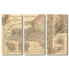 New York Map from 1886 DaydreamHQ Grand Wood Wall Art 60x40 (3pc set)