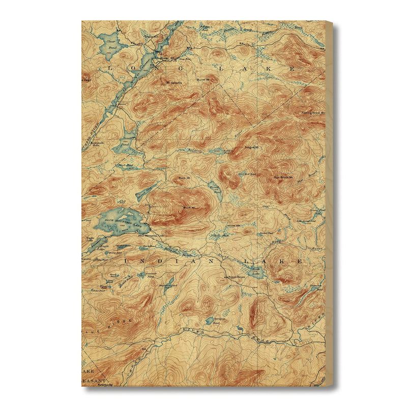 Blue Mountain, New York Map from 1903 DaydreamHQ Grand Wood Wall Art 18x24