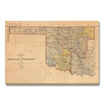 Oklahoma Map from 1898 DaydreamHQ Grand Wood Wall Art 48x32