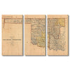 Oklahoma Map from 1898 DaydreamHQ Grand Wood Wall Art 72x48 (3pc set)