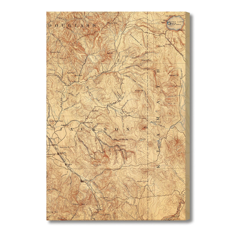 Ashland, Oregon Map from 1891 DaydreamHQ Grand Wood Wall Art 18x24