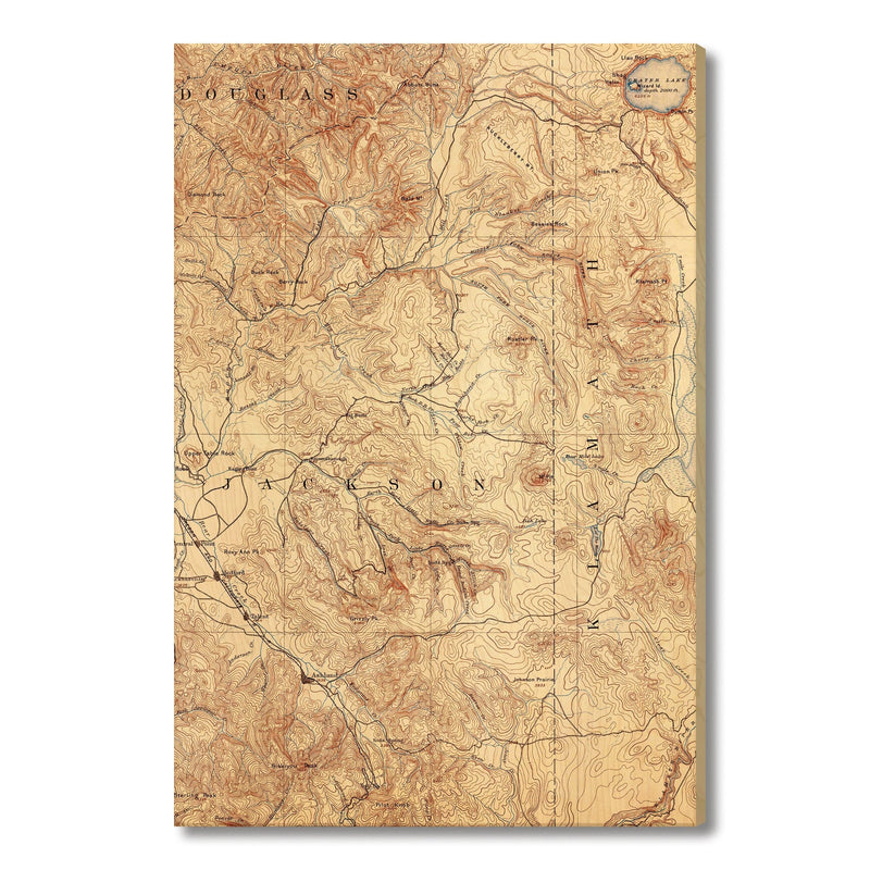 Ashland, Oregon Map from 1891 DaydreamHQ Grand Wood Wall Art 32x48