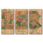 Pennsylvania Map from 1829 DaydreamHQ Grand Wood Wall Art 72x48 (3pc set)