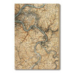 Pittsburgh, Pennsylvania Map from 1904 DaydreamHQ Grand Wood Wall Art 18x24