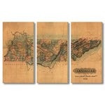 Tennessee Map from 1826 DaydreamHQ Grand Wood Wall Art 72x48 (3pc set)
