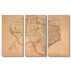Texas Map from 1857 DaydreamHQ Grand Wood Wall Art 72x48 (3pc set)