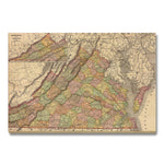 Virginia Map from 1897 DaydreamHQ Grand Wood Wall Art 48x32