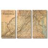 Virginia Map from 1863 DaydreamHQ Grand Wood Wall Art 60x40 (3pc set)