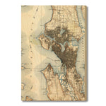 Seattle, Washington Map from 1909 DaydreamHQ Grand Wood Wall Art 18x24