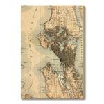 Seattle, Washington Map from 1909 DaydreamHQ Grand Wood Wall Art 32x48