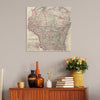 Wisconsin Map from 1886 DaydreamHQ Grand Wood Wall Art
