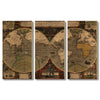 World Map from 1595 DaydreamHQ Grand Wood Wall Art 72x48 (3pc set)
