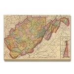 West Virginia Map from 1897 DaydreamHQ Grand Wood Wall Art 24x18