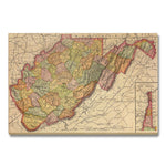 West Virginia Map from 1897 DaydreamHQ Grand Wood Wall Art 48x32