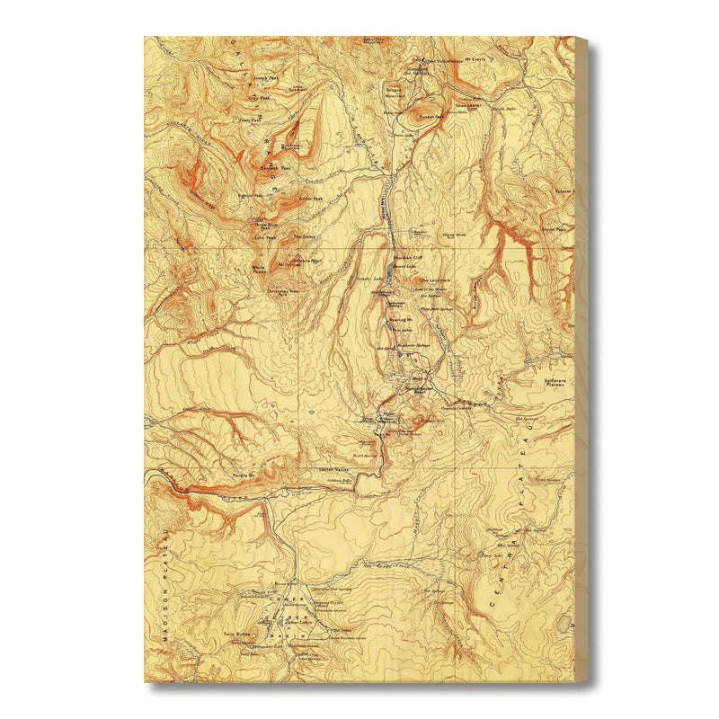 Yellowstone Map from 1908 DaydreamHQ Grand Wood Wall Art 18x24