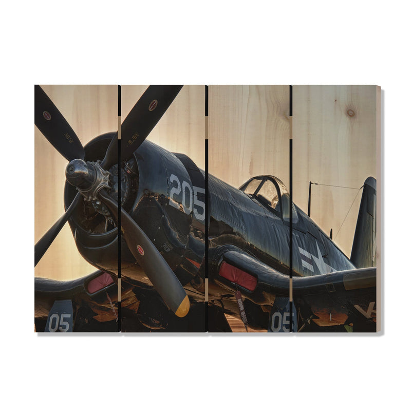 WWII Corsair - Photography on Wood DaydreamHQ Photography on Wood 22x16