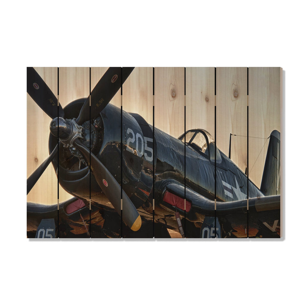WWII Corsair - Photography on Wood DaydreamHQ Photography on Wood 44x30